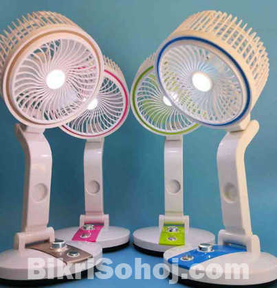 Rechargeable Folding Table Fan with Led Light